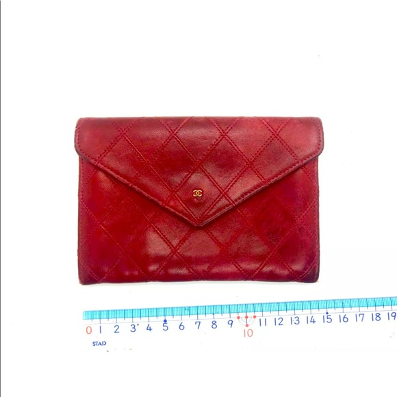 Chanel Lambskin Deep Red Wallet, dust bag and box - Picture 9 of 10